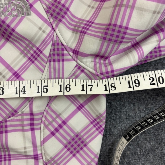 THE NORTH FACE Women’s Apex Bionic Jacket Pink/White Plaid Soft Shell Coat Small - Picture 4 of 8